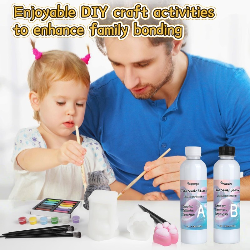 TECMIYO DIY Hand-Painted Squishy Making Kit – 18oz Liquid Silicone