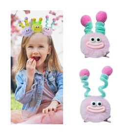 MIUPOO Pinzas Para El Pelo Con Pompones Esponjosos, Accesorios Para El Día Del Pelo Loco Para Niñas, Pasadores De Monstruo Peculiares, Horquillas Para El Pelo Con Forma De Pico De Pato De Peluche, Acc