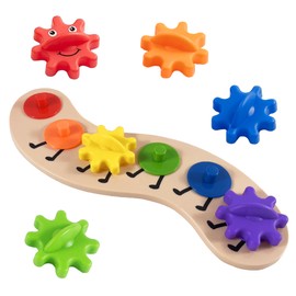 LUIBOSAI Rainbow Caterpillar Gear Toy - Teaches Color Names & Matching - Spinning Rainbow Baby Toy - Toddler Puzzle