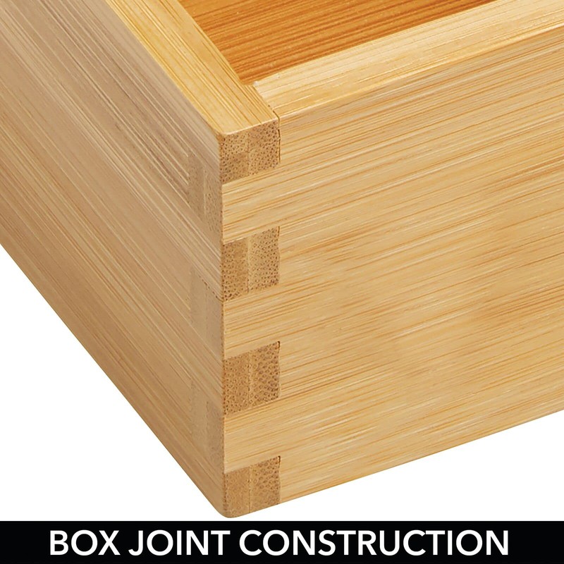 mDesign Kitchen Storage Box - Bamboo Drawer Box in Various