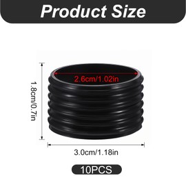 10 PCS Black Tennis Racket Handle Rubber Ring, Tennis Racket Silicone Racquet Grip Ring Racket Grip Bands Rubber Ring, Absorbent Overgrip in Place for Badminton Squash Baseball Racquetball Bat Handle