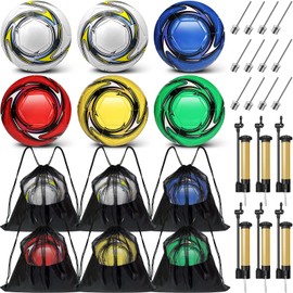 yasuwekik 6 Pack Operation Christmas Deflated Soccer Ball with Pump for Child,Items Bulk Deals Soccer Balls,Classic Soccer Balls Size 5 with Mesh Sport Bag Pump Needle (Size 5, Helix)