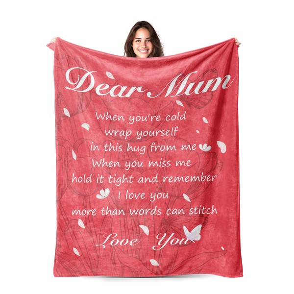 PUYTG Best Mum Ever Blanket - Gifts for Mum from