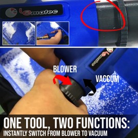 LE LEMATEC Dual-Action Pneumatic Vacuum & Air Blow Gun with Attachments, 150 PSI Multi-Functional Air Compressor Vacuum & Blower Gun (AS119)