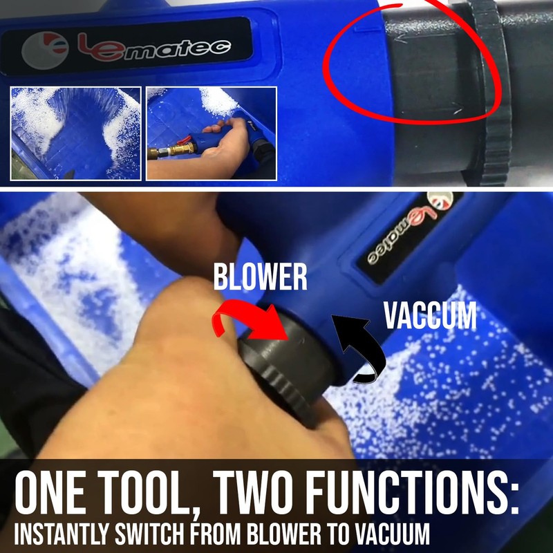 LE LEMATEC Dual-Action Pneumatic Vacuum & Air Blow Gun with