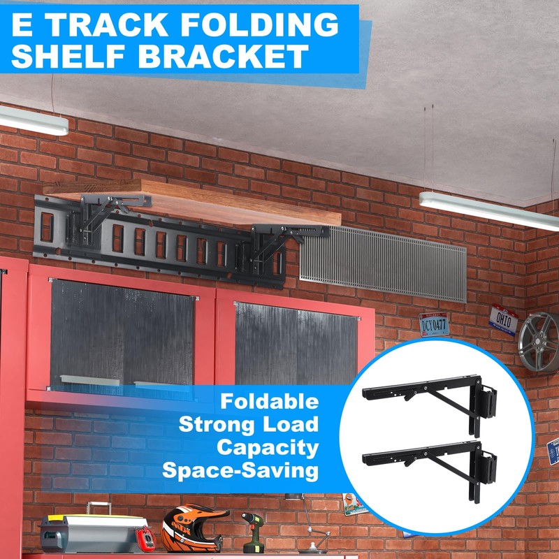 Shimeyao 4 Pcs 12 Inch E Track Folding Shelf Brackets