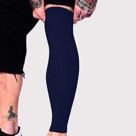 Tat2X Ink Armor Premium Full Leg Tattoo Cover Up Sleeve - No Slip Gripper - U.S. Made - Dark Navy - ML (single leg tattoo cover up sleeve)