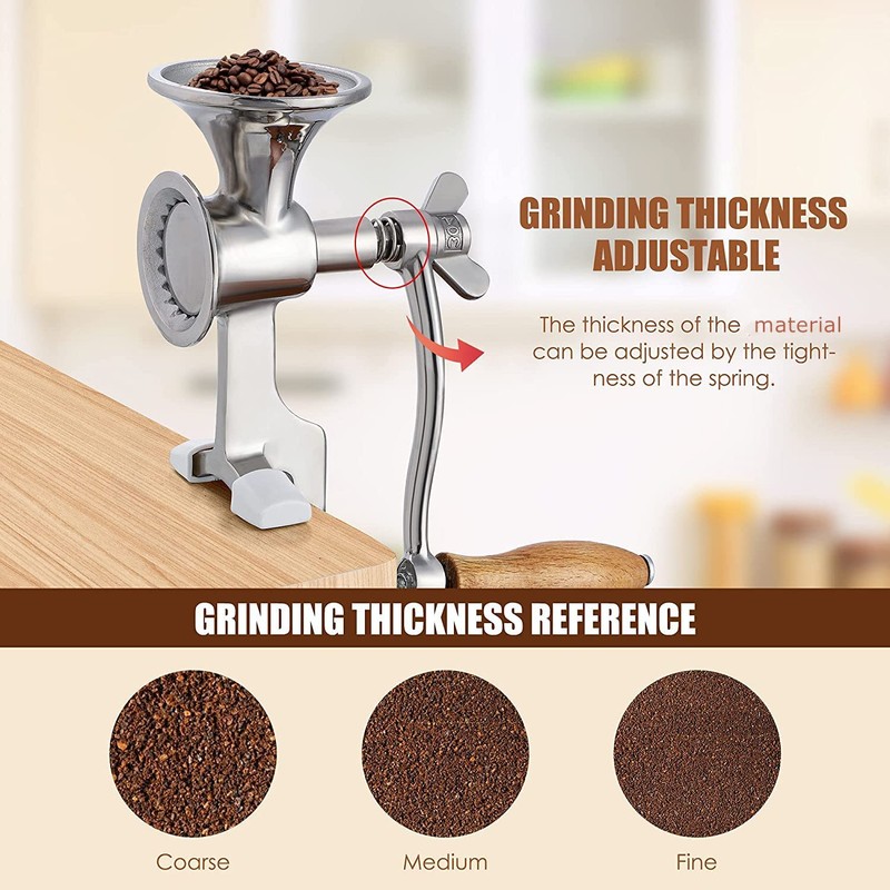 CGOLDENWALL Manual Grain Mill Stainless Steel Grinder Hand-operated Coffee Grinder