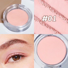 HHLTOH Single Mini Pressed Eyeshadow Makeup Palette, Nude Pink Sparkle Shimmer Glitter Monochrome Cream Eye shadows Palette Brightener Makeup for Older Women, Pigmented Waterproof 01#