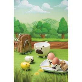 KitchenCraft KCSNPCATDOG Ceramic Dog and Cat-Shaped Novelty Salt and Pepper Shakers - Yellow / Beige (2-Piece Set)