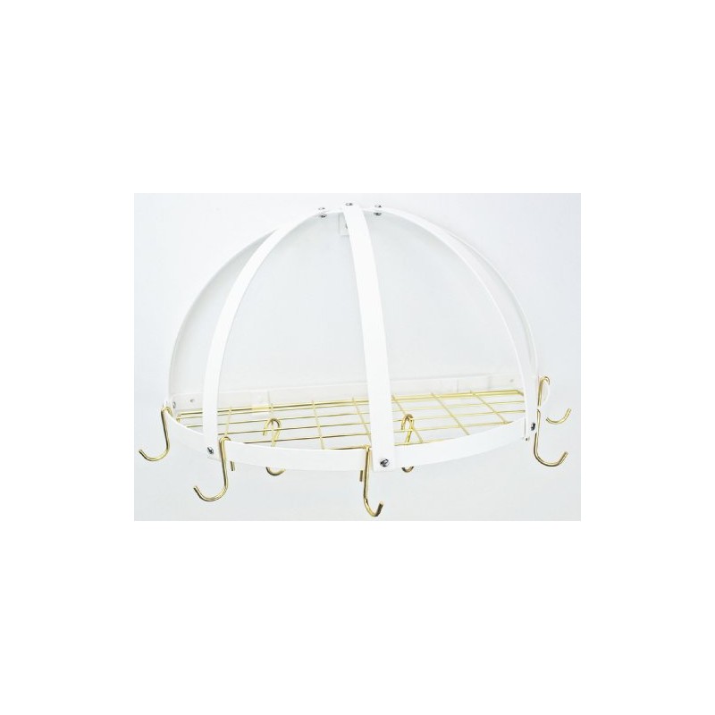 Half Dome Pot Rack w Grid in Black w Chrome