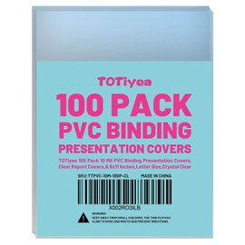 TOTiyea 100 Pack Binding Presentation Covers, Clear Binding Covers, Letter Size (10Mil (Clear))