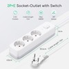 Aigostar 3-Way Power Strip with Switch, Multiple Socket with Child
