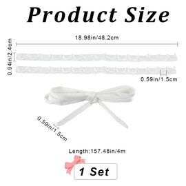 GORGECRAFT Wedding Dress Corset Set Zip Replacement Dress Zipper Extension Dress Corset Zippers Replacement Adjustable Fit Satin Corset Loops for Bridal Corset (White)