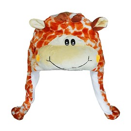 (Giraffe) Winter Headwear Plush Faux Fur Toques Animal Theme