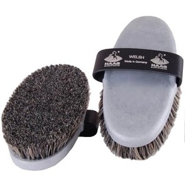 Horse brush Welsh with rosshair in grey from Haas