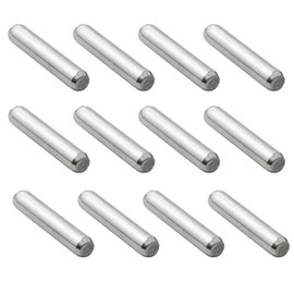 Jamiikury 24Pcs Metal Dowel Pins, 5 x 25 mm Shelf Support Pegs, Fasten Elements Polished Nickel Metal Pegs for Bookshelf Shelves Cabinet Closet