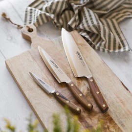 Arcos Nordika Series 3-Piece Professional Knife Set - High Precision Nitrum Stainless Steel Blades, FSC-Certified. 100% Natural Ovengkol Wood Handles