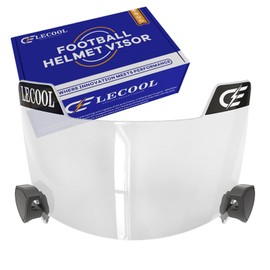 LeCool Football Visor – 3D Molded Curved Lens Technology, Wide Field Vision, Fits Youth & Adult Helmets (Clear)