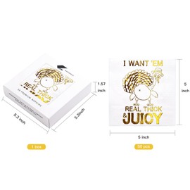 WRAPAHOLIC 50Pcs Thanksgiving Cocktail Napkins - 3-Ply Gold Foil Turkey Disposable Paper Napkins for Thanksgiving, Autumn Party Supplies Tableware - 5 x 5 In