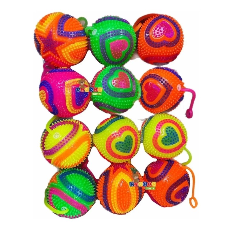 DAS 24 Pelotas Figuras Luz Led Juguete Piñata Fiesta Bolo