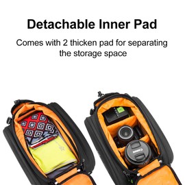 ROCKBROS Bike Panniers for Bicycle, Bike Trunk Bag Rear Bike Rack Bag for Travel Bicycle eBike Accessories Cargo Carrier Bag (Black Gray)