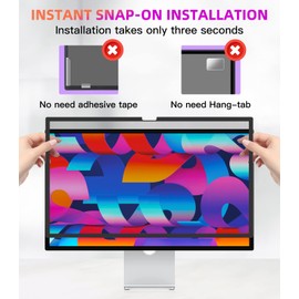 PYS iMac 27 inch Privacy Screen Protector - Removable Monitor Computer Privacy Screen Filter, Anti-Glare Blue Ray Reduction, Compatible with Apple Studio Display(2022)