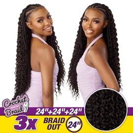 Sensationnel Sensationnel Lulutress crochet braiding hair - 3x braid out 24 inch fully folded diy crochet braids hair all kanekalon synthetic locs twists braids (T1B/BG)