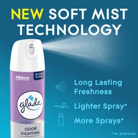 Glade Air Freshener Room Spray, Lavender & Vanilla Scent, Odor Fighting to Deliver Long Lasting Freshness, 8 Oz, 2 Count