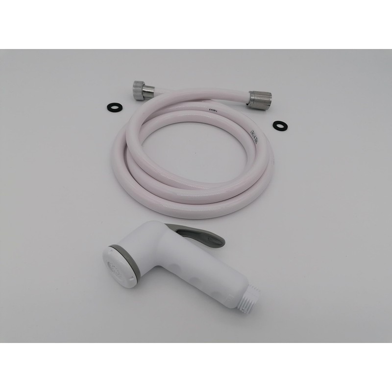 CR-MOESANCO® White and Grey Push Button Shower Kit with Flexible