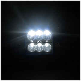Spec-D Tuning LF-3806SSQ 18W 6000K Cree LED Spot Off Road Bumper Mount Work Light Fog Lamps