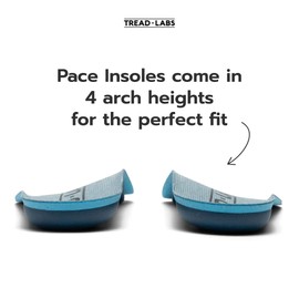 Tread Labs Kit de plantilla Pace para fascitis plantar, ortopédica para aliviar el dolor de pies en cada zapato, limita la pronación y mejora la alineación con apoyo extra firme, Blue, Women's 10-10.5 US / Men's 9-9.5 US