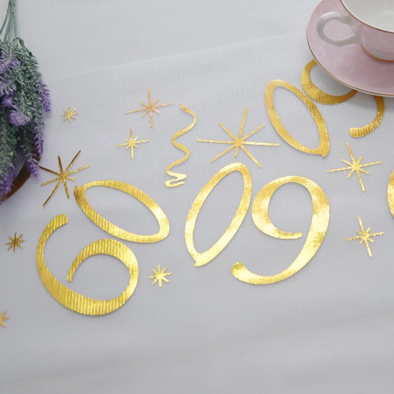 Yontree 60th Birthday Decoration Table Decoration Birthday Table Runner for