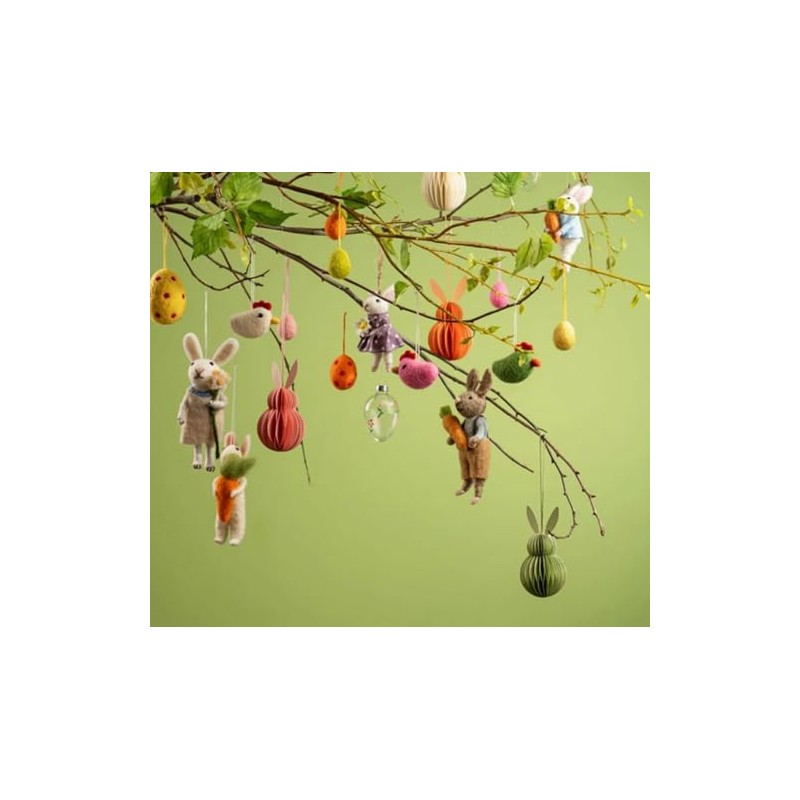 Hänger Ostern Hase Osterhase Natur aus Textil (3er Set) H:15