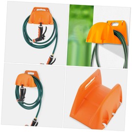 TEHAUX Garden Hose Hanger Wall Mounted Hose Holder for Easy Storage Durable Design for Garden Garage Use Prevents Tangles Orange Color