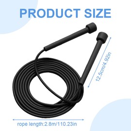 XIWJLWO Skipping Rope, Fitness Sports Skipping Rope, 2.8m Adjustable Skipping Rope, Suitable for Beginners Fitness, Training, Women and Men Training