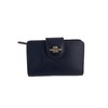 Leather Bifold Wallet Coach Medium Corner Zip Wallet Navy Blue