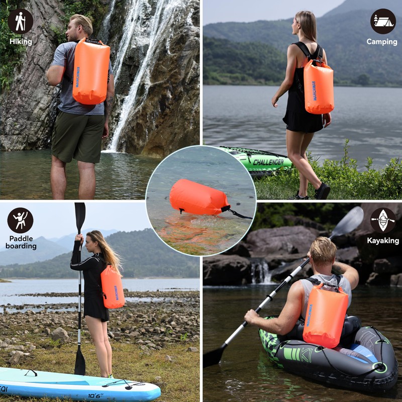 MARCHWAY Floating Waterproof Dry Bag Backpack 5L/10L/20L/30L/40L, Roll Top Sack