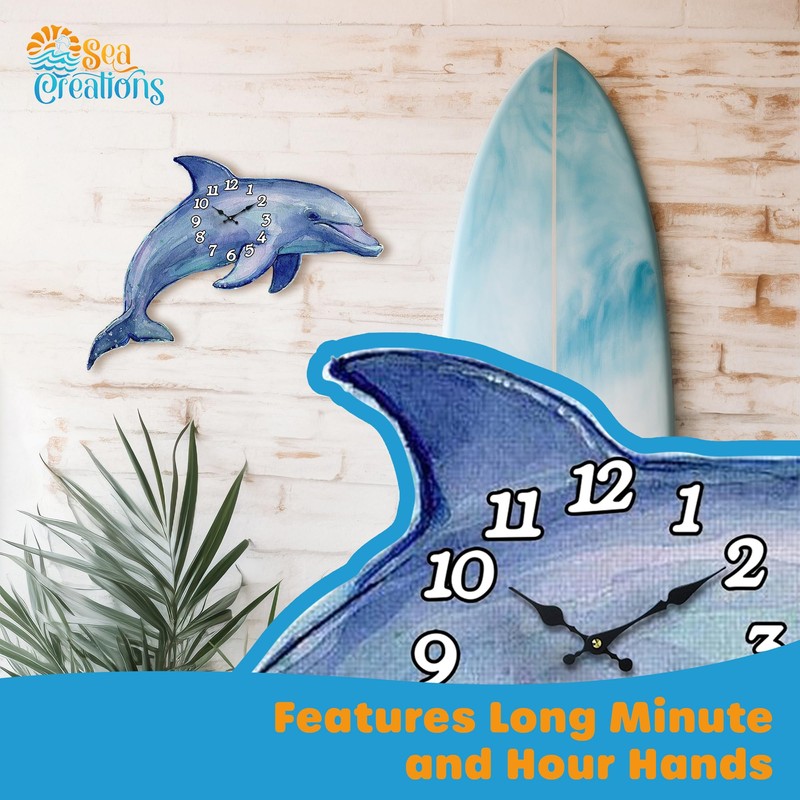 Sea Creations Wooden Wall Clock - Coastal, Nautical, and Beach