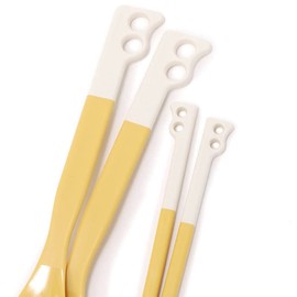 CHUMS CH62-1734-B069-00 Camper Cutlery 3-Piece Set, Brown/Black, Spoon: Length 7.9 inches (20 cm), Fork: Length 7.9 inches (20 cm), Chopsticks: Length 8.7 inches (22 cm)