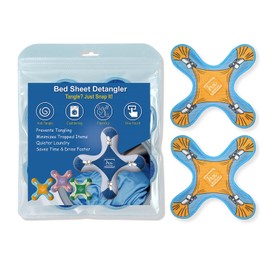 HX AURIZE Bed Sheet Detangler - Reduces Tangles in Washer & Dryer, Set of 2 with Built-in Fabric Covers, Fits Most Sheets (Orange)