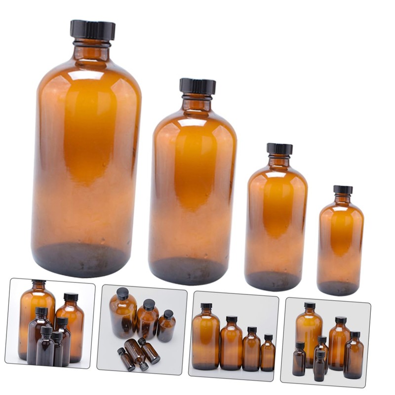 Alipis 4Pcs Bottle Amber Storage Bottles with Screw Caps for