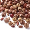 Kissitty 300pcs Natural Printed Wooden Beads Round & Oval Shapes