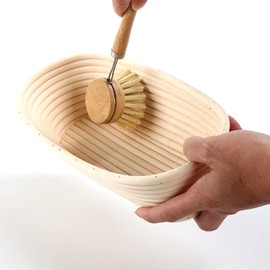 10 Inch Oval Rattan Banneton Bread Proofing Basket Set w/Linen Liner Linen Storage Bag Scoring Lame Dough Whisk Bowl Scraper Cleaning Brush for Homemade Sourdough
