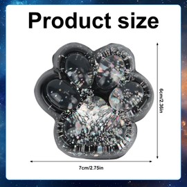 Cat Paw Squeeze Toy, Glitter Jelly Kitty Cute Cat Paw Squishy Kawaii Soft Fufu Squeeze Fidget Stress Sensory Novelty Toys Big for Kids Adults School Office (Purple Starry Sky)