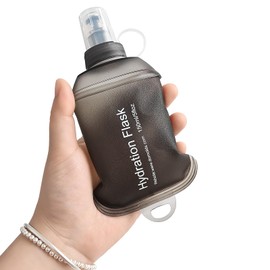 GYGYL Soft Flask, TPU Collapsible Soft Water Bottle for Hydration Pack, Running Vest, Leak-Proof Folding Water Bottle for Hiking Cycling Climbing Jogging-150ml Grey