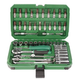 Dawot 54pcs 1/4" Socket and Drive Tool Set Mechanics Tools Kit Sockets Set Metric Drive Socket Set, Drive Sizes with Plastic Toolbox