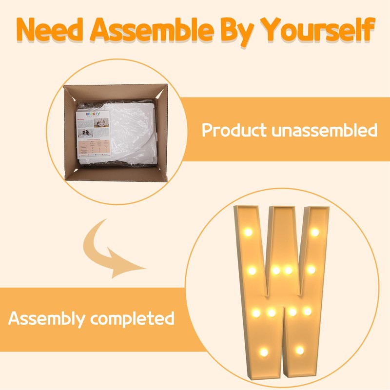 IMPRSV 4FT Marquee Light Up Large Foam Letter Decor