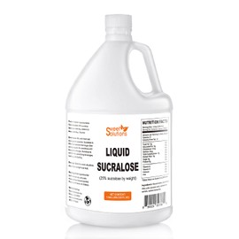 Concentrated Liquid Sucralose Sweetener, 25% Concentrated Sugar Alternative, 1 Gallon. Bulk for Drinks, Food, and Pastries, Zero Calories and No Carbs (1- Pack)