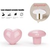 Noosverl 10 x Love Heart Shape Door Pull Knobs Pink